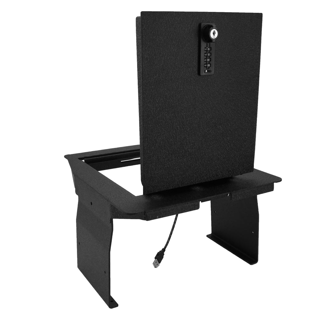 Pro Ford F150 and Ford F-250/350/450 Super Duty and Ford Expedition Center Console Safe (4-Digit Combo Lock with Key) : 2015-2024