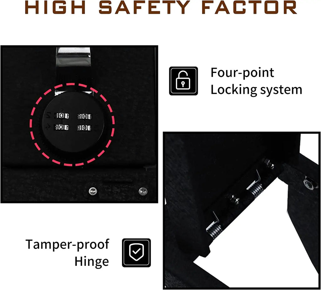 Instructions for 2016-2022 Mercedes Benz GLC console gun Safe 4-digit combo lock