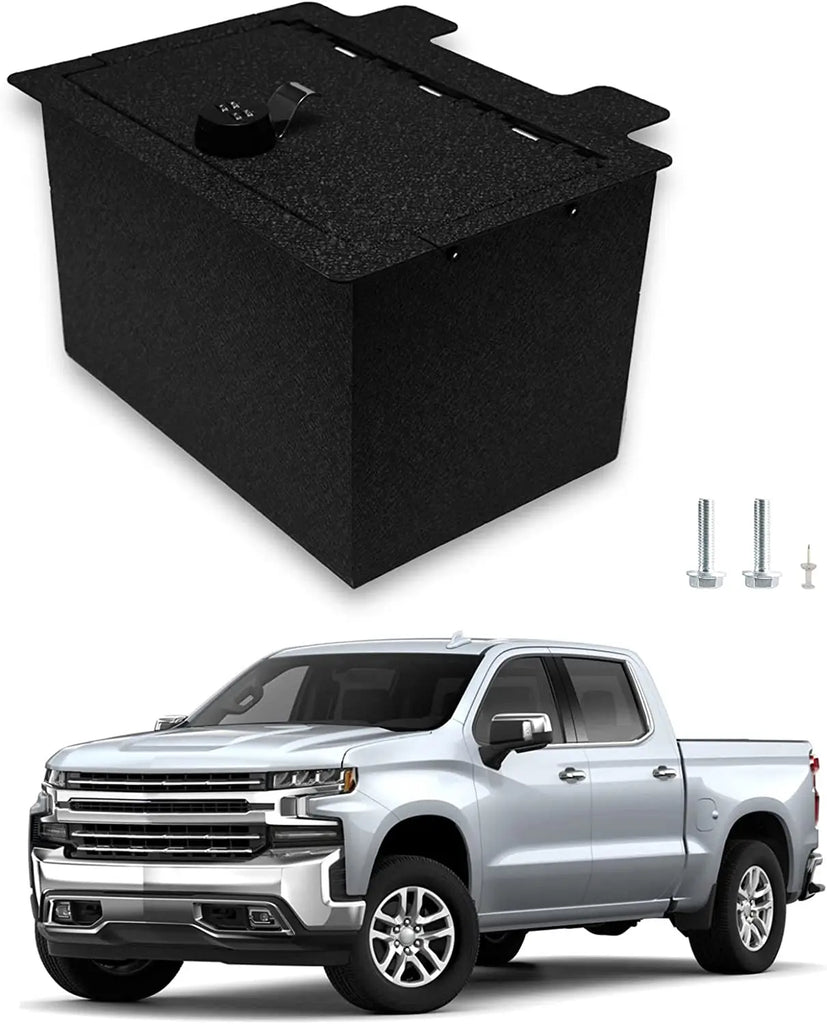 2019-2022 Chevrolet Silverado 1500 2500 3500 and GMC Sierra 1500 2500 3500 console 4-digit combo lock gun safe 2