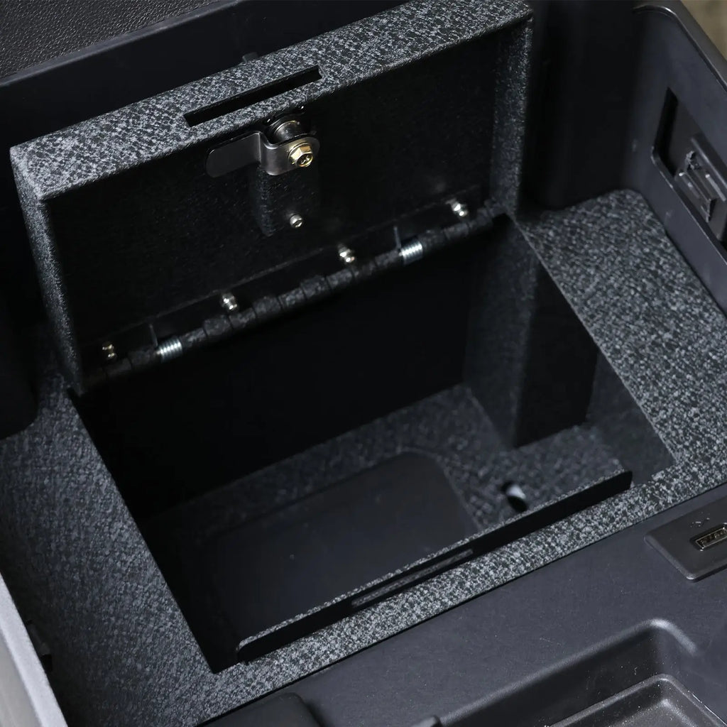 2022-2024 Chevy Silverado 1500 2500HD 3500HD and GMC Sierra 1500 2500 3500 console 4-digit combo lock with key gun safe 6