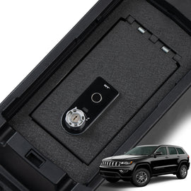 Jeep Grand Cherokee and Dodge Durango Center Console Safe (Fingerprint Lock with Key) : 2011-2022