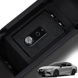 Toyota Camry Center Console Safe (Fingerprint Lock with Key) : 2018-2024