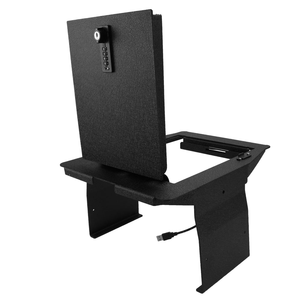 Pro Ford F150 and Ford F-250/350/450 Super Duty and Ford Expedition Center Console Safe (4-Digit Combo Lock with Key) : 2015-2024