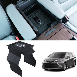 Toyota Sienna Center Console Safe (Fingerprint Lock with Key) : 2021-2025