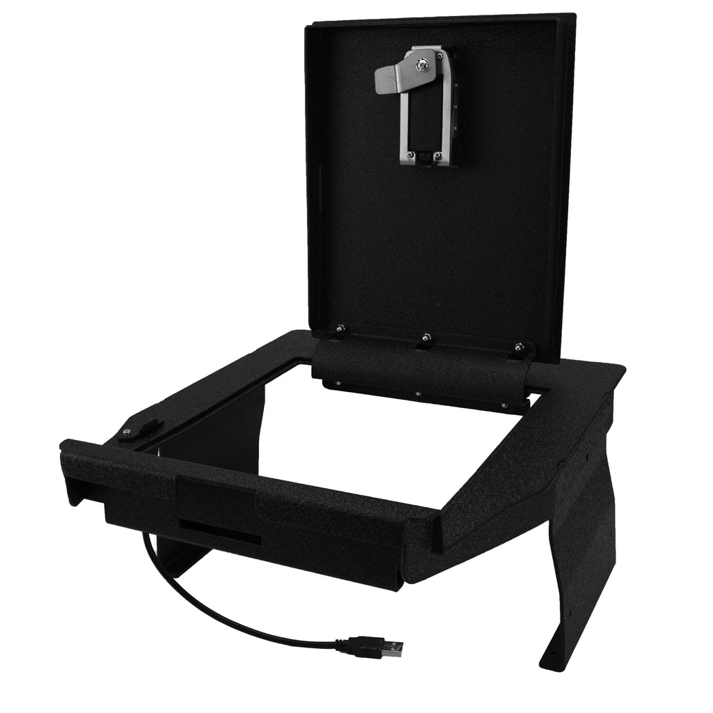 Pro Ford F-150/F-150 Lightning Center Console Safe (Fingerprint Lock with Key) : 2021-2024