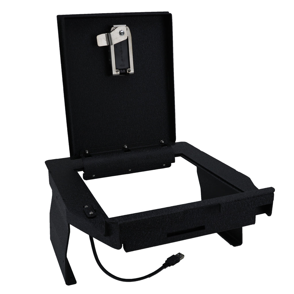 Pro Ford F-150/F-150 Lightning Center Console Safe (Fingerprint Lock with Key) : 2021-2024