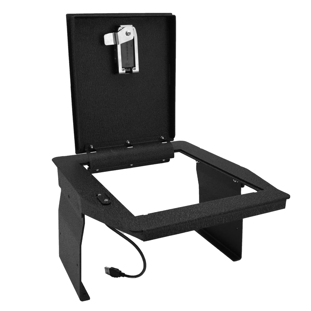 Pro Ford F150 and Ford 250/350/450 Super Duty and Ford Expedition Center Console Safe (Fingerprint Lock with Key) : 2015-2024