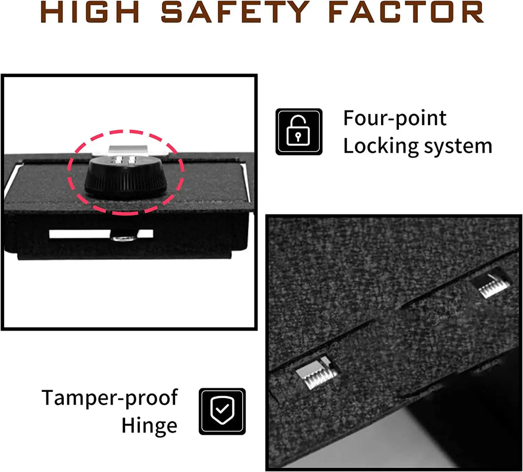 Instructions for 2021-2024 Ford Bronco gun Safe 4 digit combo lock