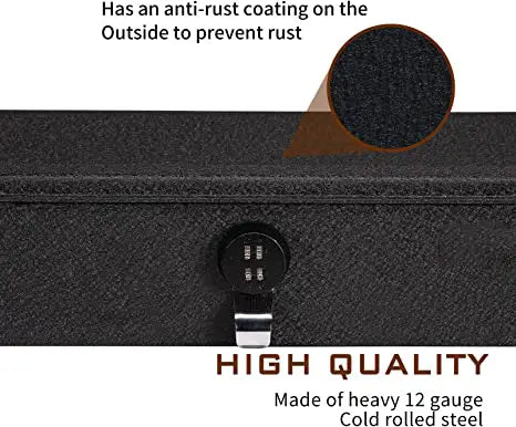 Materials for the under seat console 4-digit combo lock gun safe for the 2021-2024 Tesla Model Y
