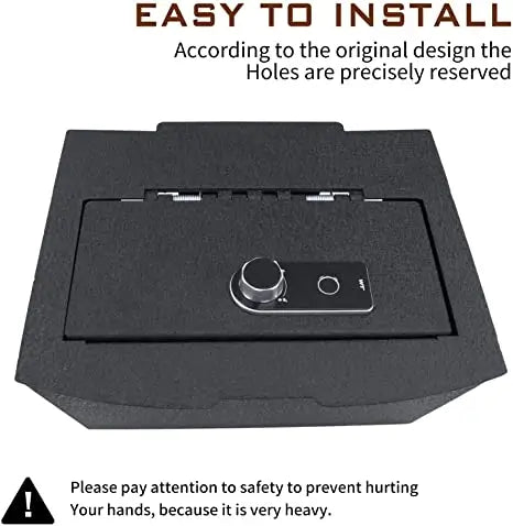 The installation of the 2009-2019 Dodge Ram 1500 Ram 2500 Ram 3500 and Ram 1500 Classic Center console fingerprint gun safe is very simple