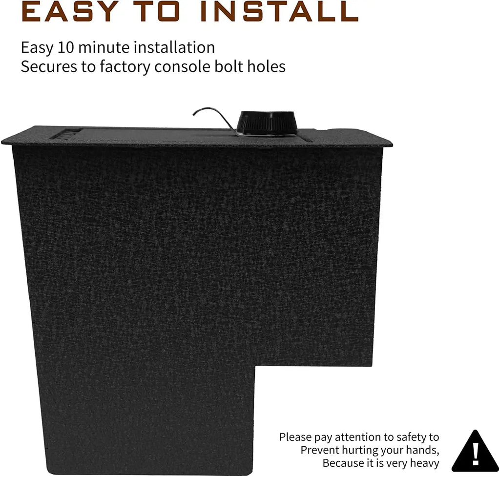 The installation of the 2010-2022 Toyota 4Runner Center console 4-digit combo lock gun safe is very simple