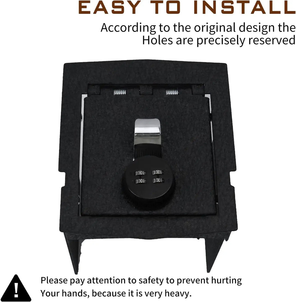 The installation of the 2019-2024 Subaru Forester Center console 4-digit combo lock gun safe is very simple