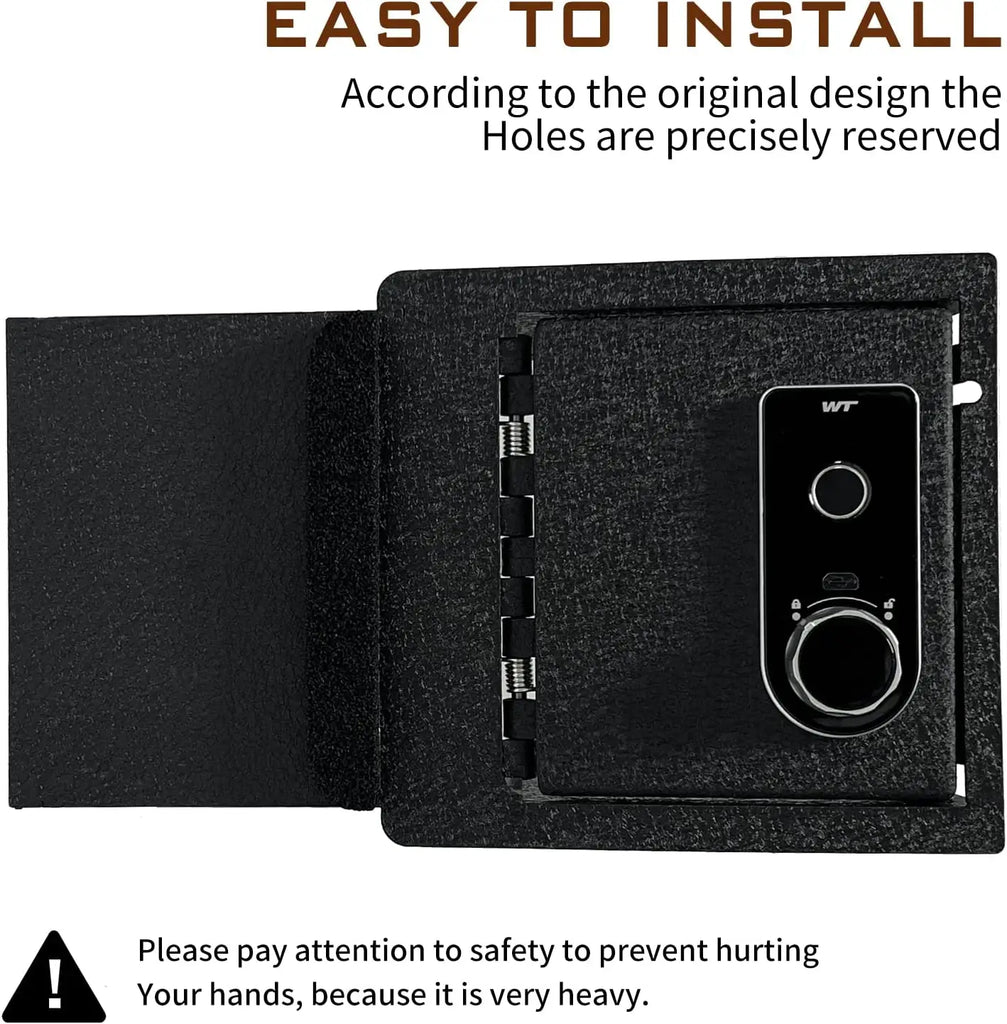 The installation of the 2021-2024 Tesla Model Y and Tesla Model 3 Center console fingerprint gun safe is very simple