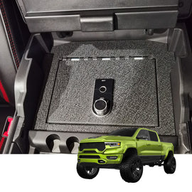 Center Console Safe Gun Safe for 2021-2024 RAM TRX, 2022-2025 RAM Rebel, 2025 Dodge Ram RHO ,Fingerprint Lock with Key
