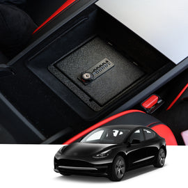 Tesla Model 3 2024-2025 Center Console Safe (4-Digit Combo Lock with Key)