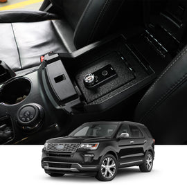 Ford Explorer Center Console Safe  (Fingerprint Lock with Key) : 2013-2019