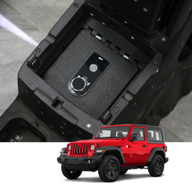 Jeep Wrangler JL and Gladiator Center Console Safe (Fingerprint Lock with Key) : 2018-2022