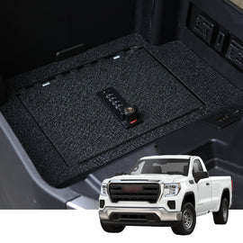 Chevy Silverado 1500 and GMC Sierra 1500/2500/3500 Center Console Safe (4-Digit Combo Lock with Key) : 2023-2026