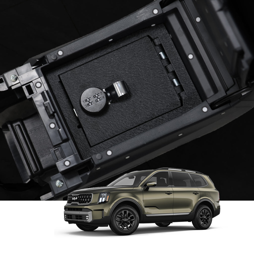 Kia Telluride Center Console Safe (4-Digit Combo Lock) : 2019-2025，Not Suitable For Cigarette Lighter Version