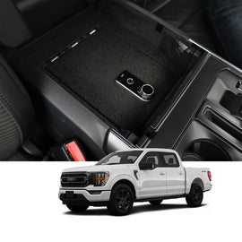 Ford F-150/F-150 Lightning Center Console Safe (Fingerprint Lock with Key) : 2021-2024