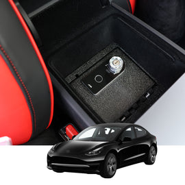 Tesla Model 3 2024-2025 Center Console Safe (Fingerprint Lock with Key) : 2024