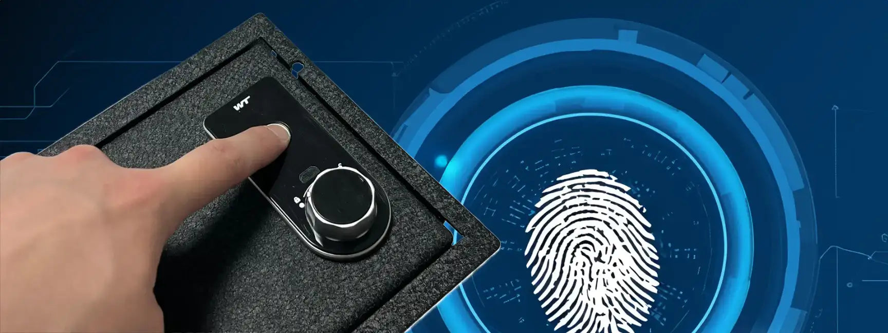 fingerprint lock center console gun safe effect image 2