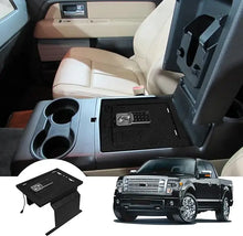 Cargar imagen en el visor de la galería, The electronic keyboard lock center console safe suitable for 2012-2014 Ford f150, Ford raptor and platinum models is installed on the center console.