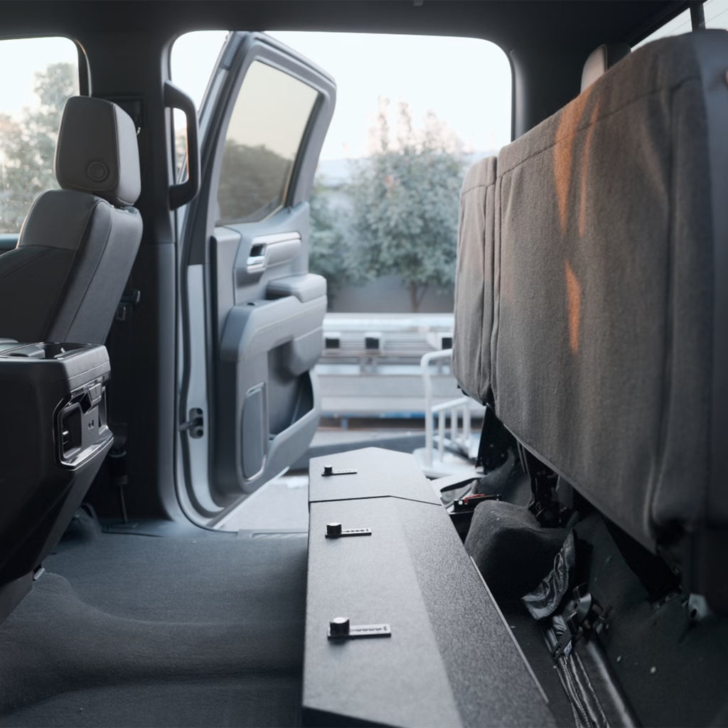 Chevrolet Silverado 1500 (4 door model) Underseat Console Safe (Fingerprint Lock with Key) : 2019-2026